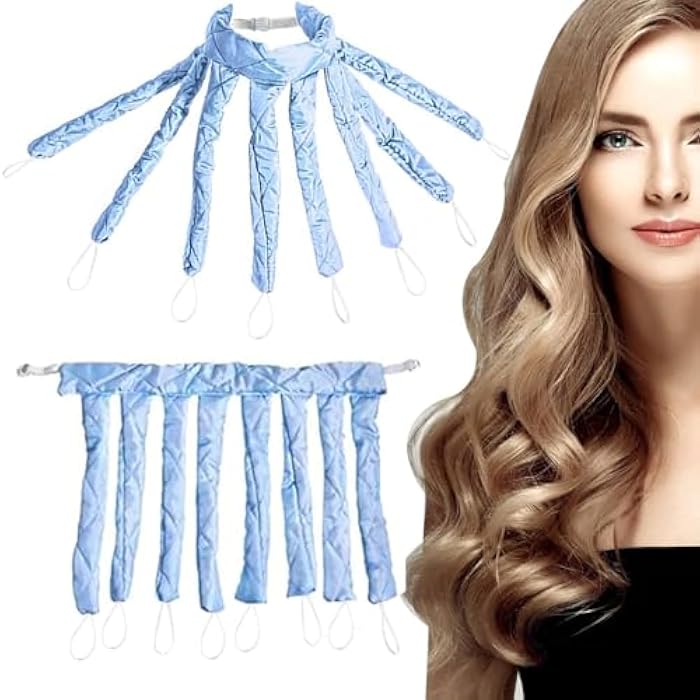 Joyzzz Heatless Hair Curler, Octopus Design Adjustable Lazy Curlers, No Heat Curling Rod Headband Curlers Sleep Overnight Curls Wave Hair Curler, DIY Hair Styling Tool for Women Girl (blue) - Image 1